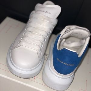 Sz 35.5 White and Blue Alexander McQueen sneakers